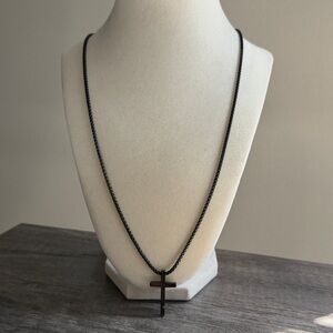 Black Chain & Cross Pendant